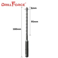 Drillforce – jeu de 5 mèches pour le béton, le carrelage, le verre, la céramique, 6/8/10/12mm, embout en carbure, SDS Plus foret pour la maçonnerie, 160mm 3