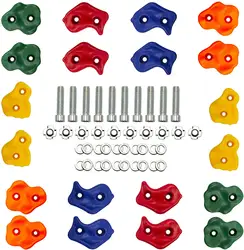 Soportes de escalada para pared de roca para niños, juego de juegos para interiores y exteriores, accesorios deslizantes con Hardware de montaje, 10 unids/set por juego