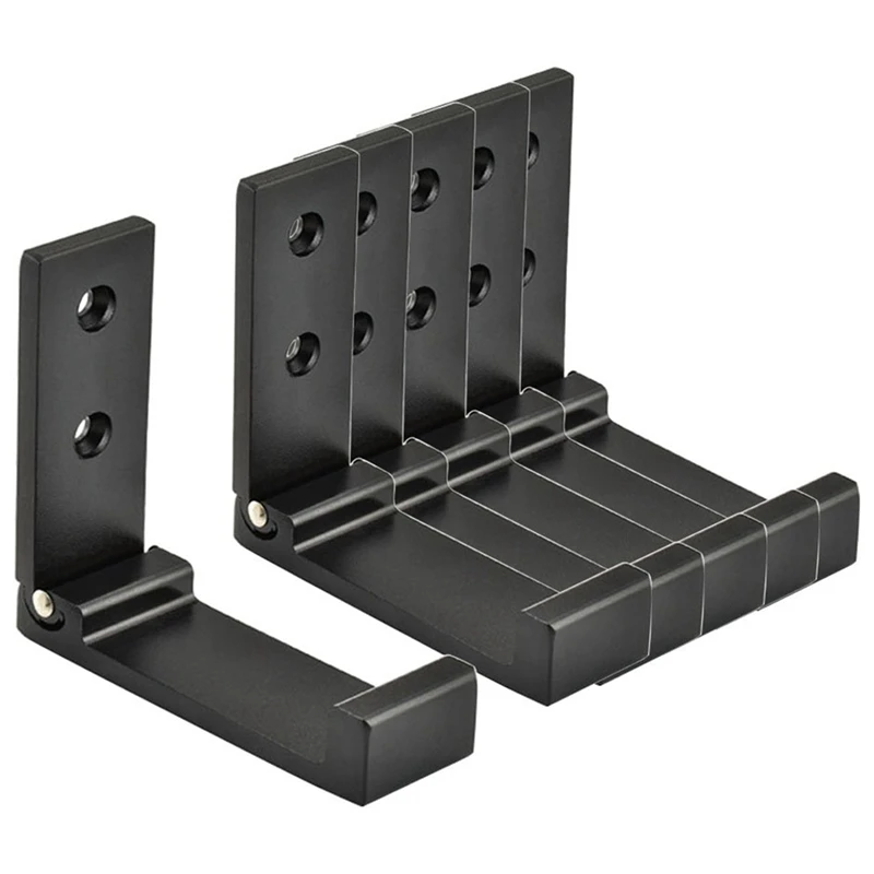 

TOP!-6 Pcs Folding Jacket Hook Space Metal Towel Hook Wall Mount Retractable Hook