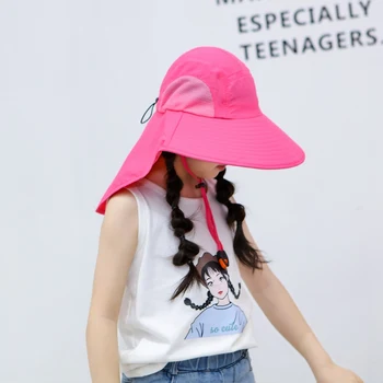 

Unisex child UV Protection Breathable Boy Girl Bucket Cap Summer Sunbonnet Hats Bebe Sun Hats