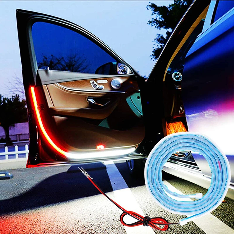 1pcs Car Door Decoration Light Strips Styling Strobe Flashing Safety 12V LED Opening Warning Lamp Strip Waterproof | Автомобили и