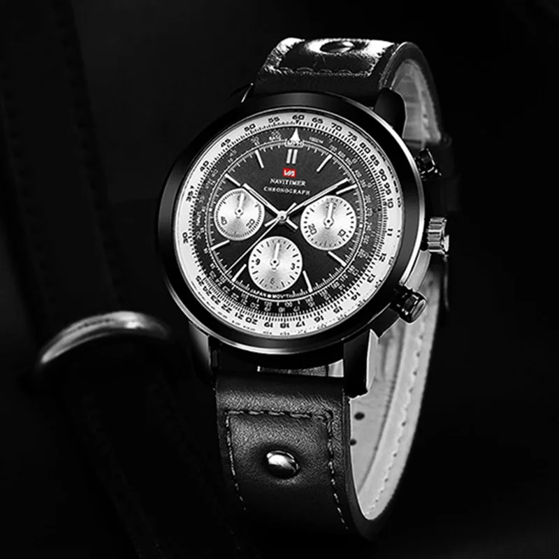 Кварцевые часы для мужчин классный кожаный Автоматический Дата мужские наручные часы водонепроницаемые спортивные военные армейские мужские наручные часы