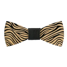 Твердая древесина, галстук-бабочка в виде зебры, Для мужчин, подарки для свадьбы или торжественного случая, для ночного клуба Свадебный костюм жениха рубашка аксессуары Мода деревянная бабочка