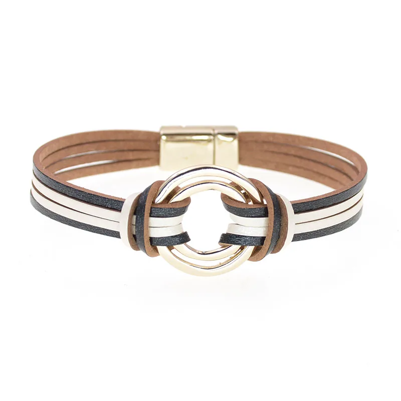 WELLMORE charm Leather Bracelets For Women & Men Multiple Layers wrap Bracelets Couple gifts fashion Jewelry wholesale