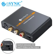 ESYNiC 3RCA AV CVBS Композитный S-Video в HDMI конвертер для NES SNES N64 PS2 PS3 сплав 3,5 мм аудио конвертер адаптер 720P 1080P