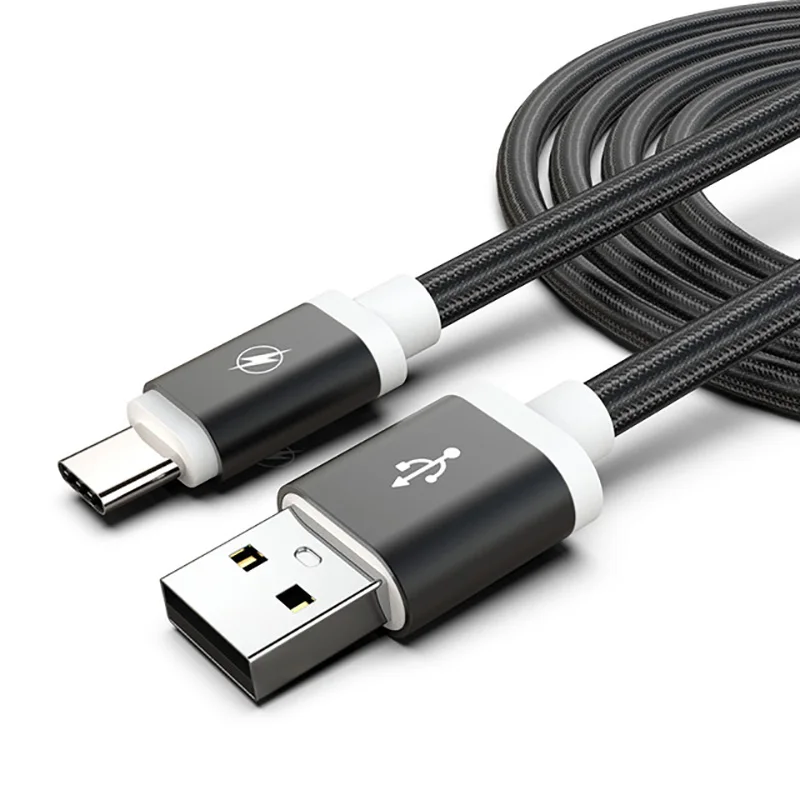 3 А usb type-C кабель 1 м 2 м 3 м кабель передачи данных для быстрой зарядки для samsung S9 S8 huawei Xiaomi Lg One plus 5 6 t USB C кабели зарядного устройства - Цвет: Black
