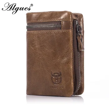 

Men's Wallet Multifunctional Folding Genuine Leather Handmade Driver's License Holders Solid Color Male Clutch Bag Sequins