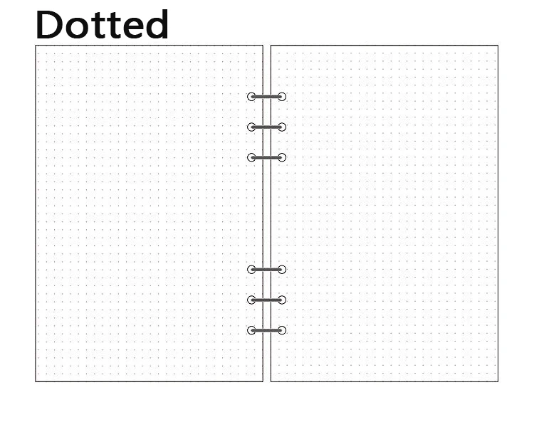 100gsm блокнот Наполнитель Бумаги A5 6 20 отверстий B5 9 26 отверстий спиральный планировщик журнал бумажные страницы точечная сетка пустой блокнот бумага D30 - Цвет: dotted