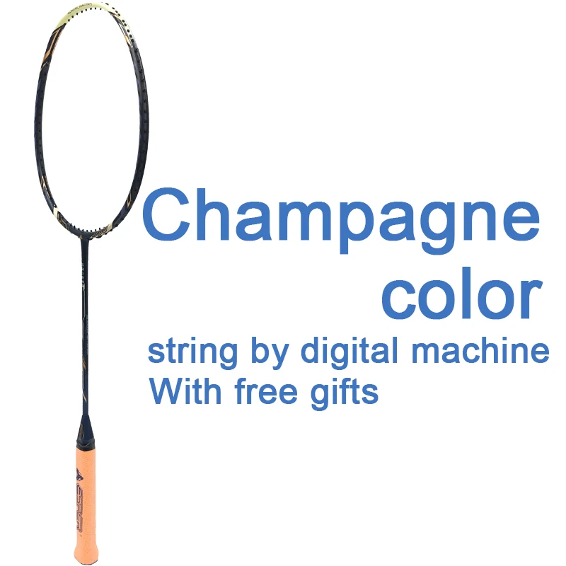 ESPER профессиональная ракетка для бадминтона 4U углеродное волокно легкая графитовая ракетка высокого качества высокого напряжения с струной и подарками - Цвет: Champagne Color