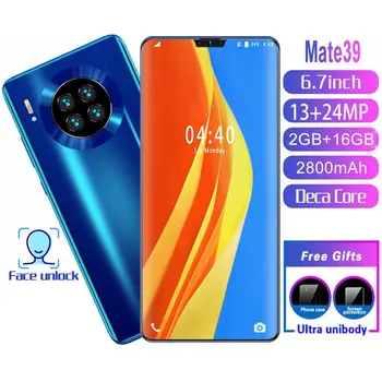 

Bangs Screen 2+16GB Mobile Phone Smart Phone Face Recognition Technology Portable Phone Mate39 6.7 Inch MINI Walkie Talkie IP67