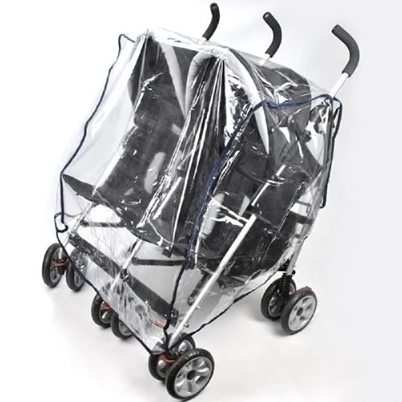 Universal Side-by-side Twin Stroller Rain Cover Adjustable Windproof Cover Dustproof For Baby And Ventilated Cart Transpare F7M1 baby stroller accessories on sale