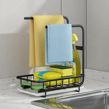 

1Pc Sink Shelf Shampoo Organizer Towel Storage Rack Sink Desktop Basket