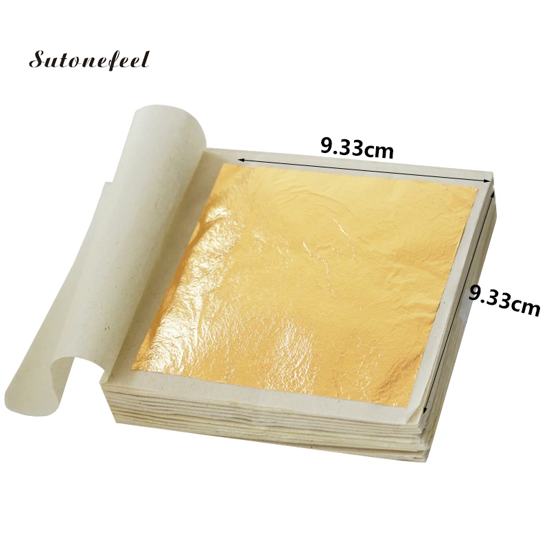 

4.33/9.33cm Edible Gold Leaf Foil for Cake Decorative 24K Genuine Gold Leaf to DIY Cake Ice Cream Coffee Wine Food Artist 10PCS