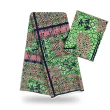 Высококачественная цифровая шелковая ткань органза 3 ярдов+ 3 ярдов шифона Анкара африканская ткань с принтом атласная шелковая ткань