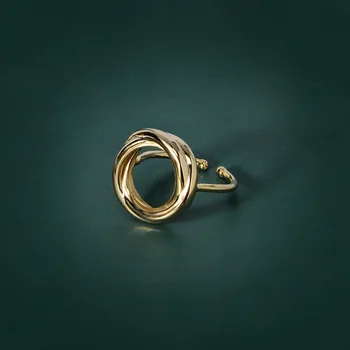 

Japan Popular S925 Sterling Silver Ring MINI Non-Mainstream Simple Ring Cool Opening Female Silver Ring Irregular round Winding