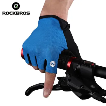 

ROCKBROS Cycling Gloves Half Finger Bike Gloves Shockproof Breathable MTB Mountain Bicycle Gloves Men