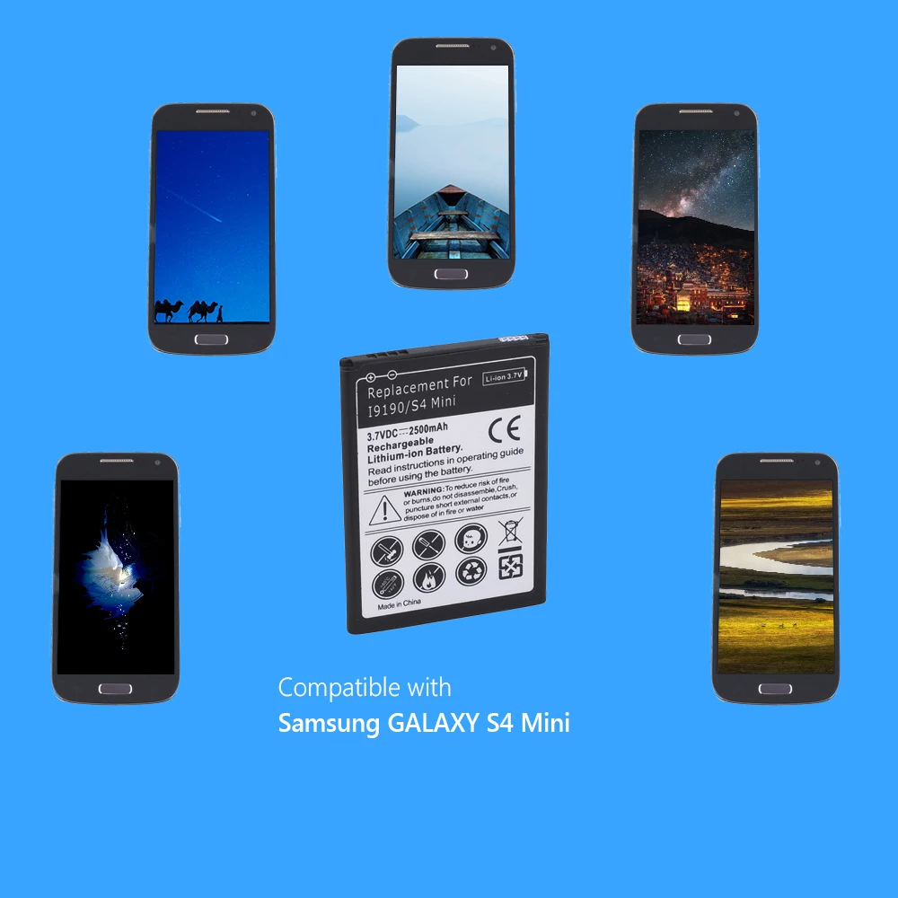 Аккумуляторы для мобильных телефонов 2500 мАч для samsung GALAXY S4 Mini, литий-ионная аккумуляторная батарея для телефонов