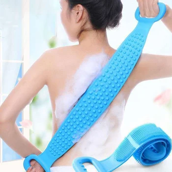 

Silicone Brushes Bath Towels Back Mud Peeling Massage Shower Extended Scrubber Skin Clean Shower Brushes