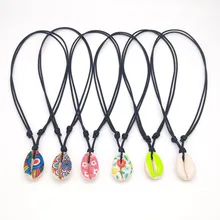 Этническое богемное набивное ожерелье с подвеской в виде ракушки хиппи регулируемое ожерелье-чокер в виде морской раковины Пука для женщин богемное пляжное ювелирное изделие