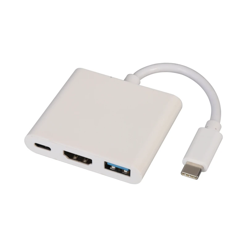 Многофункциональный 3 в 1 type C USB 3,1 на USB-C 4K HD type USB C HDMI USB 3,0 адаптер кабель концентратор Скорость зарядки конвертер - Цвет: Белый