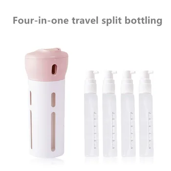 

Portable 4-in-one Squeeze Travel Bottles Set Shampoo Body Shower Gel Lotion Refillable Sub-bottling Spray Tube Makeup Tools