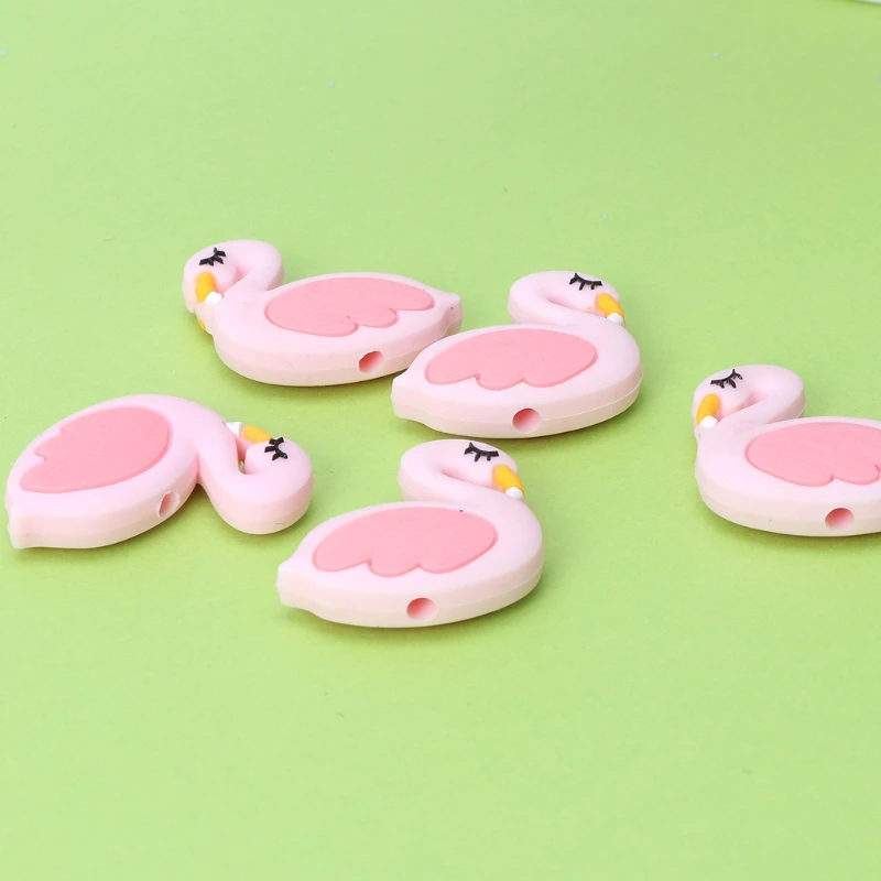 Силиконовые бусины Фламинго милый смешной DIY ювелирных изделий Ребенка Прорезыватель игрушки прорезывание зубов DXAD