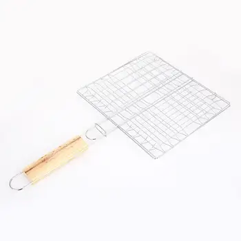 

Grill Net Camping Barbecue Network Barbecue Fish Clip Grilling Basket Electroplated Iron Wire Silver Outdoor BBQ Barbecue Clip