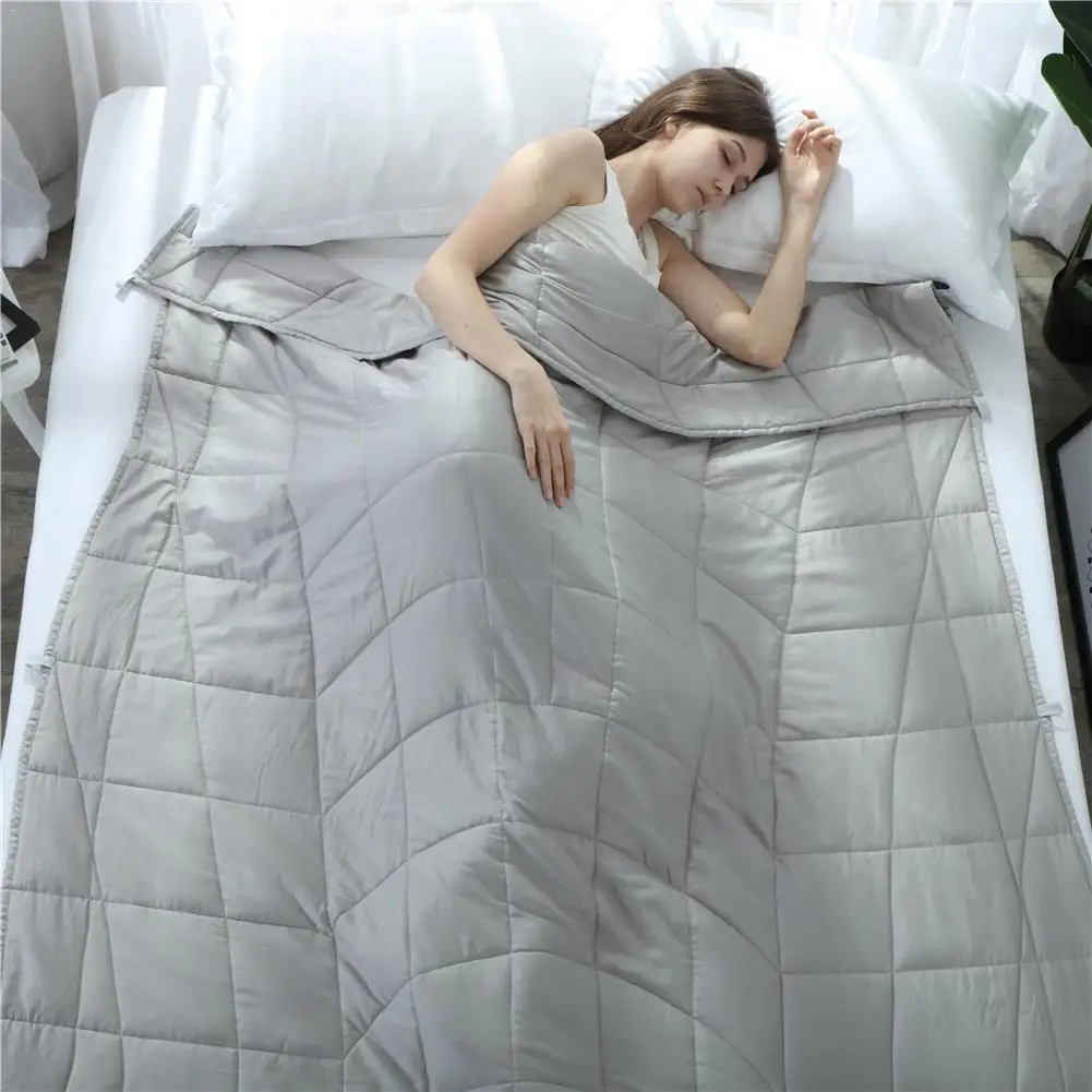 

1pc Weighted Blanket 100% Cotton Soft And Comfortable Gravity Blanket For Autism Anxiety Over-stress Population Blankets For Bed
