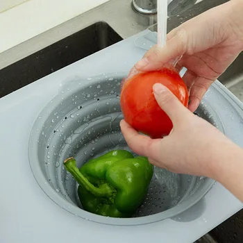 

Multifunction Kitchen Chopping Board Sinks Drain Basket Container Cutting Board DNJ998
