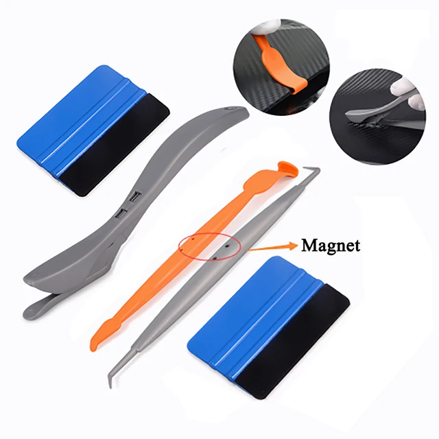 Ehdis Carbon Fiber Vinyl Car Wrap Gereedschap Set Magneet Zuigmond Schraper Mes Magnetische Sticker Wrapping Tool Window Tint Film Cutter