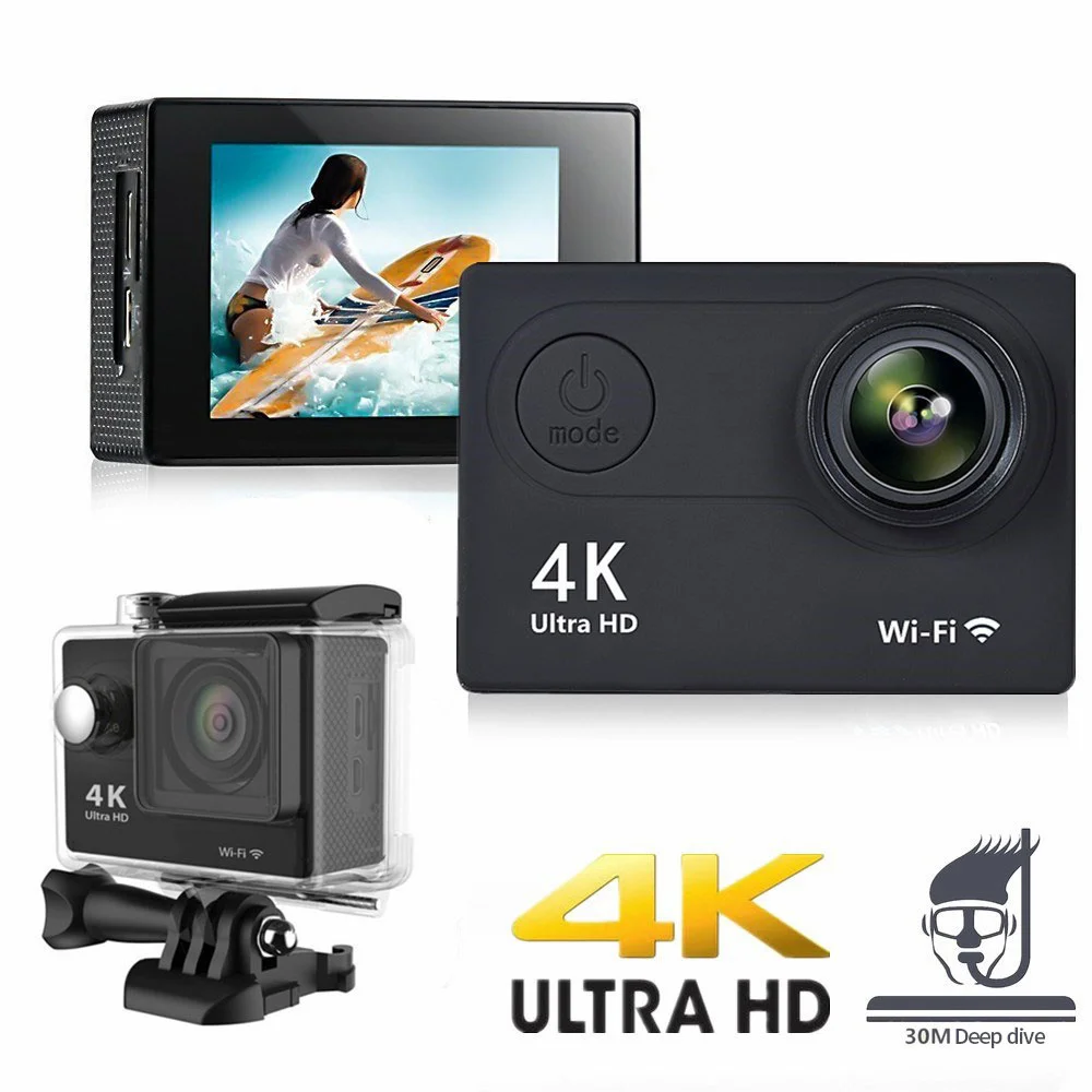 4K 2.0-inch WiFi mobile camera outdoor 12MP mini sports waterproof 170D bicycle helmet video and photo recording DV | Электроника