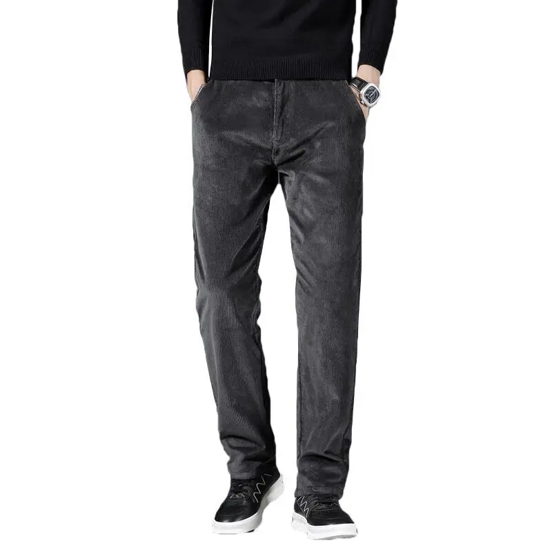 Casual Pants Trousers Clothing Corduroy Comfortable Straight Winter Mens Cotton BAO