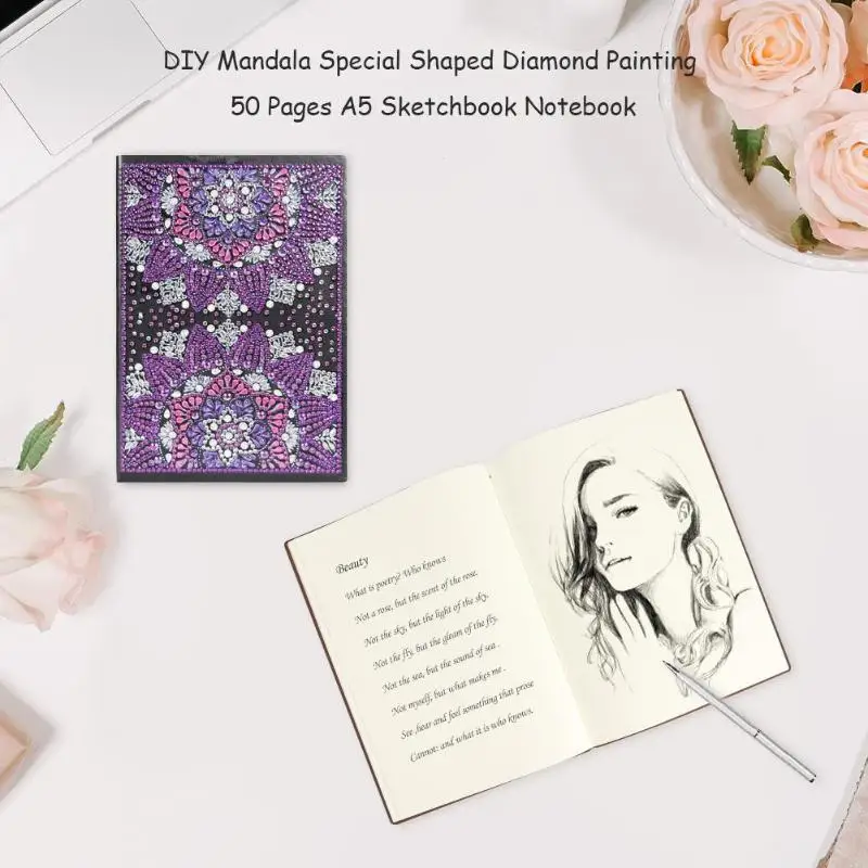 DIY Мандала специальная форма алмазная живопись 50 страниц А5 записная книжка