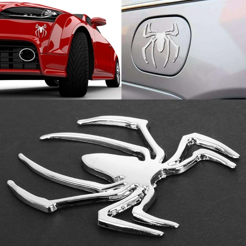 

3D Car Sticker HOT Universal Metal Spider Emblem Chrome Motor Decal Ornament