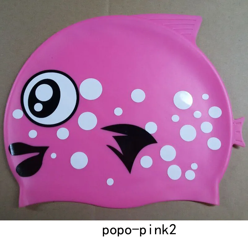 Swimming Cap Silicon Kids Children Boys Girls Baby Diving Swim Cap Hat Ear Protector Printing Silicone Waterproof Caps cute