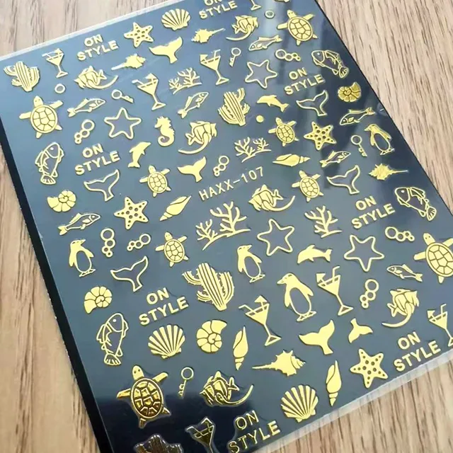 Newest MG505-02 lable design nail stickers 3d Japan Korea style nail decals self-adhesive DIY nail decoration tools HAXX 107