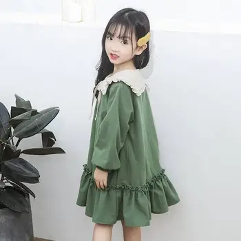 

2019 Spring Autumn New Children Girls Ruffle Long Sleeve Loose Dresses Kids Girls Party Princess Korean Vestidos Clothing W261
