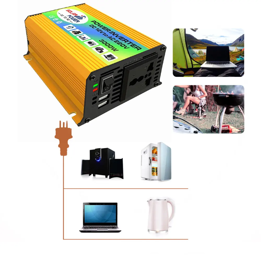 Vehemo DC 12 В в переменный ток 220 В двойной USB Инвертор питания автомобильный инвертор трансформатор адаптер конвертер умный автомобильный инвертор