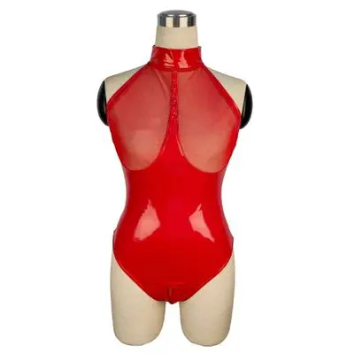 sexy bodysuit Fashion Sexy Faux Leather Catsuit PVC Latex Bodysuit Hollow out Bust Open Crotch Clubwear Fetish Hot Erotic Pole Dance Bodysuit leather bodysuit Bodysuits