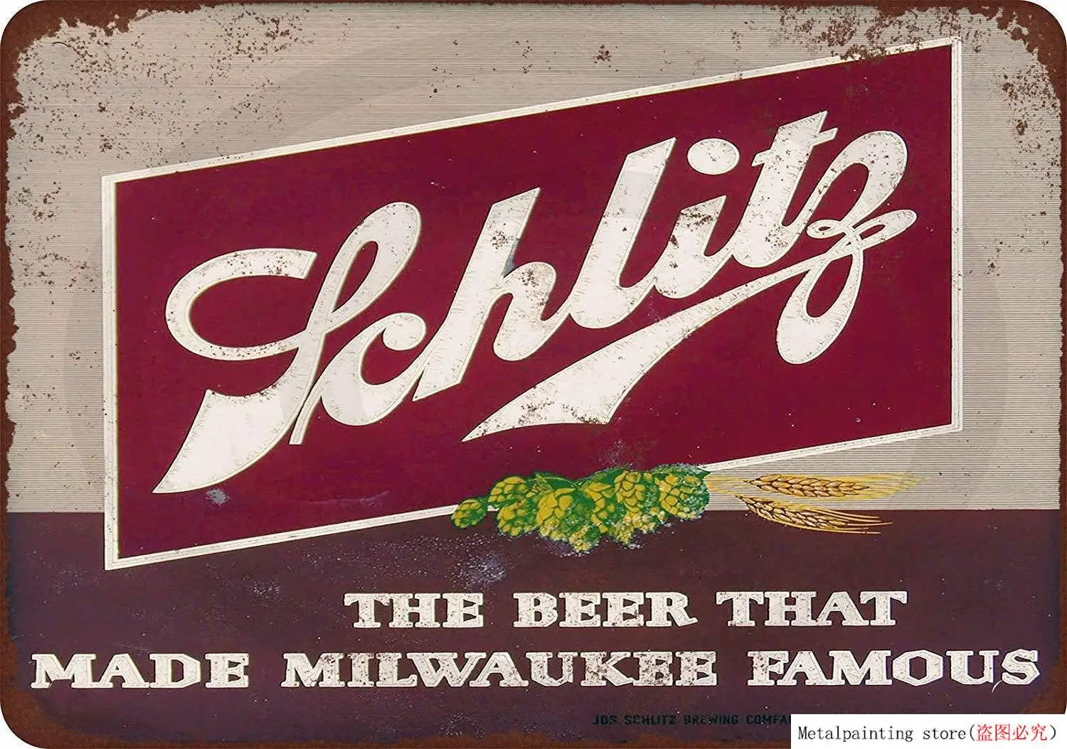 New Tin Sign 1947 Schlitz Beer Vintage Look Aluminum Metal Sign Metal Painting Tin Sign Wall Decor Board Retro Pub& Bar Tin