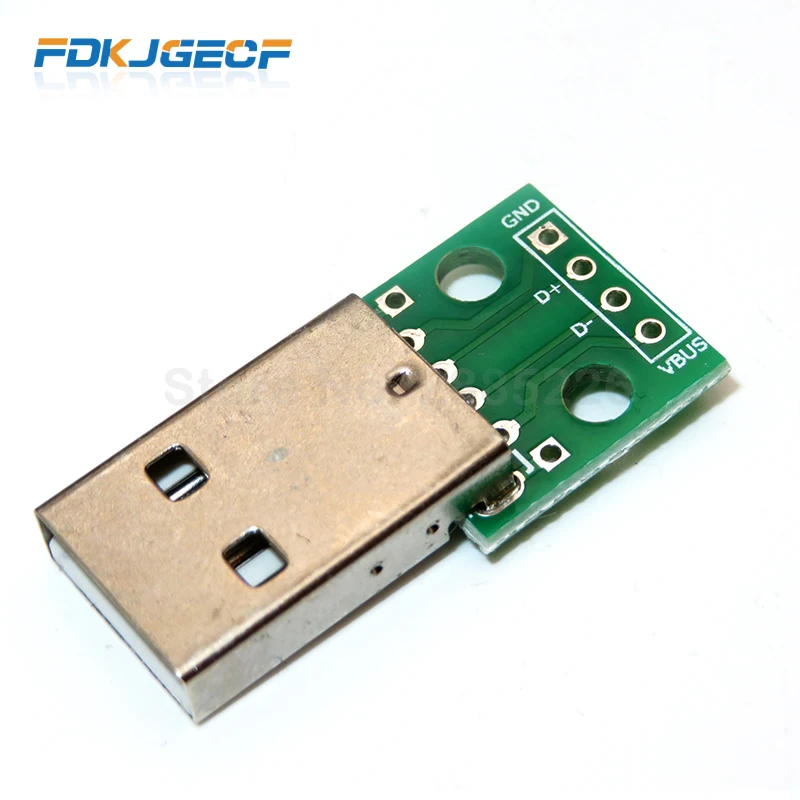 1 шт. Micro Mini USB Мужской USB 2,0 гнездовой usb-разъем интерфейс до 2,54 мм DIP PCB конвертер адаптер Breakout Board - Цвет: USB2.0 A Male