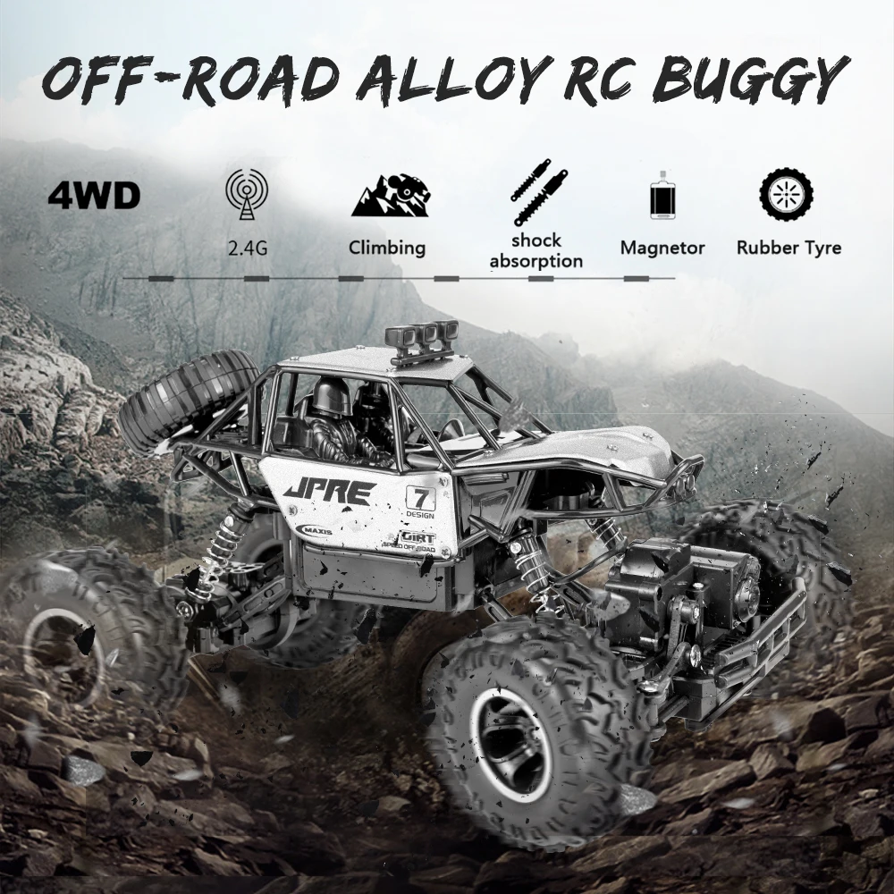 1/16 2,4 GHz 4WD RC автомобиль внедорожный Багги сплав Материал 15 км/ч высокая скорость RC альпинистский автомобиль RTR пульт дистанционного управления игрушки для детей начинающих
