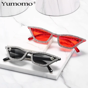 

2020 Diamond Cat Eye Sunglasses Women Men Rhinestone Vintage Sunglasses Luxury Retro Men Sun Glasses Brand Designer