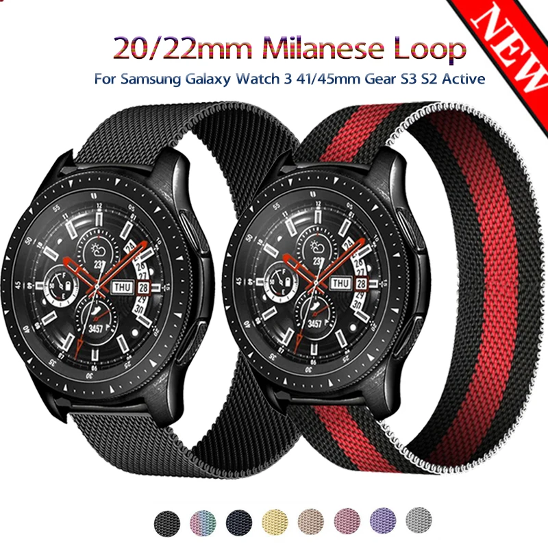

20/22mm Milanese Loop For Samsung Galaxy Watch 3 41 45mm Gear S3 Frontier 46/42mm Active 2 band Amazfit Bip Huawei GT/2 strap
