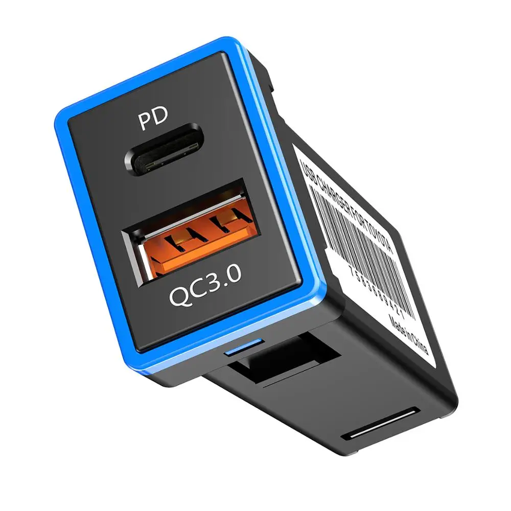 Автомобильное зарядное устройство CHELINK QC 3 0 с двумя портами разъемом USB type c для