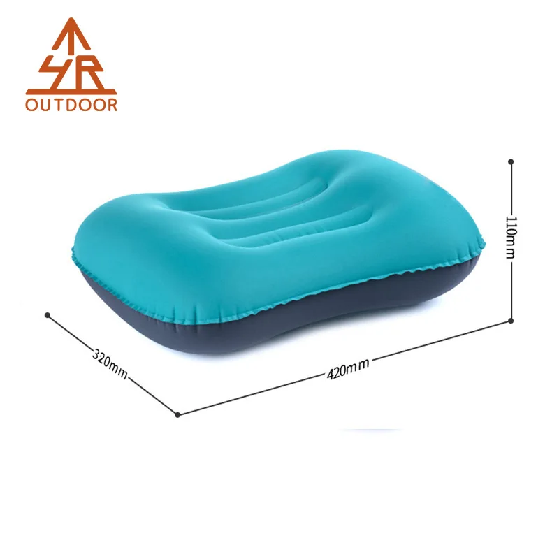 Yuetor Outdoor Portable Inflatable Pillow Travel Back Cushion Camping Neck Guard Inflatable Pillow