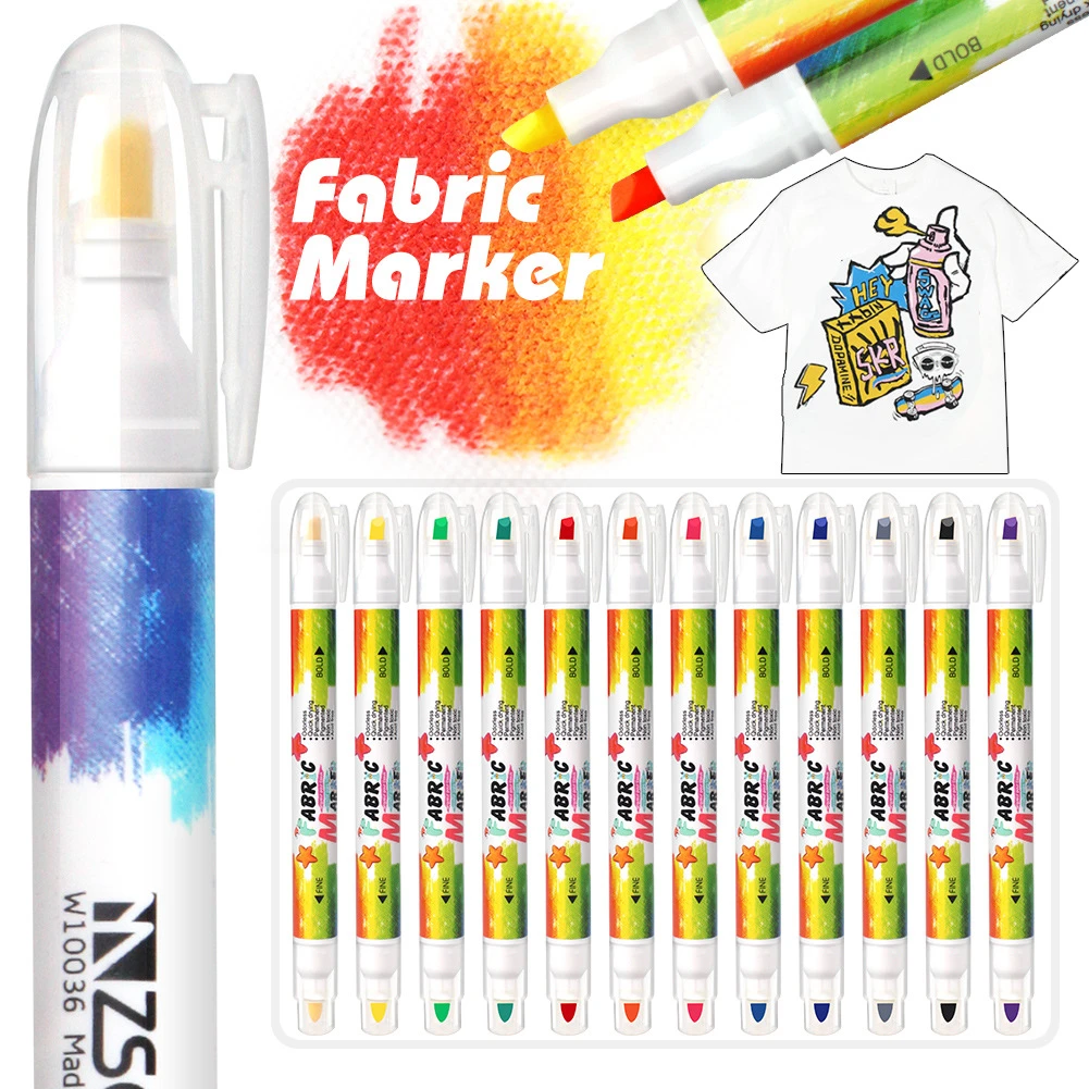 Super Markers 20 Unique Colors Dual Tip Fabric /& T Shirt Marker Set Double Ended for sale online