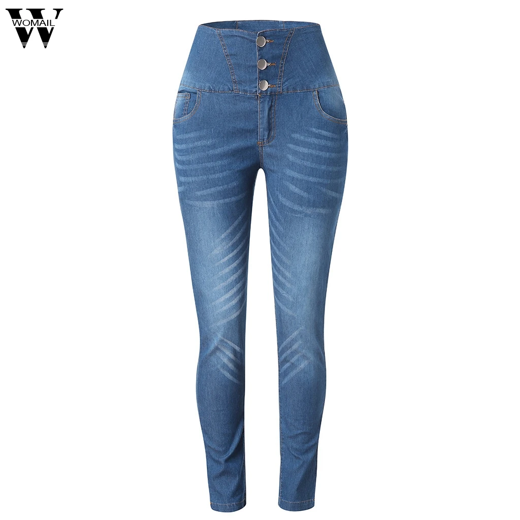

Womail 2019 New Arrivals Jeans Women High Waisted Pencil Pants Denim Stretch Slim Female Jeans Zipper Fly Plus Size Pants Jeans