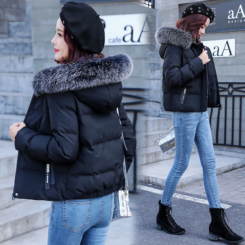 AYUNSUE короткая зимняя женская куртка, парка, корейский пуховик, хлопковое пальто, женская куртка, Корейская парка, Mujer 8530 JRSF KJ3550