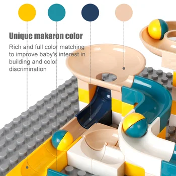 

Non Toxic Educational Toy Building Blocks Assemble Bricks Slide Rail For Baby Construction Game Gifts Crafts DIY Kids ABS